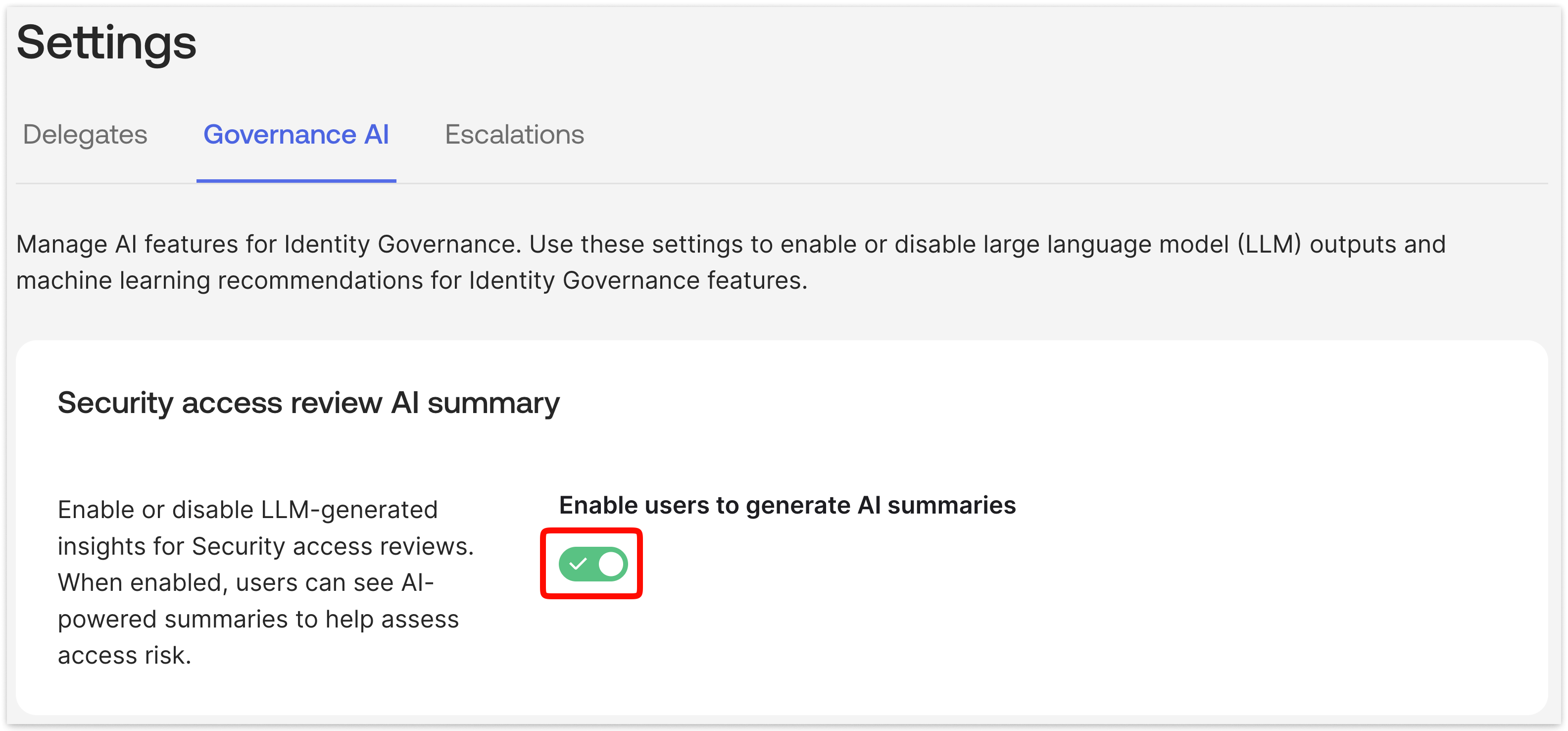 03-okta-security-access-reviews-settings-governance-ai-summary-toggle