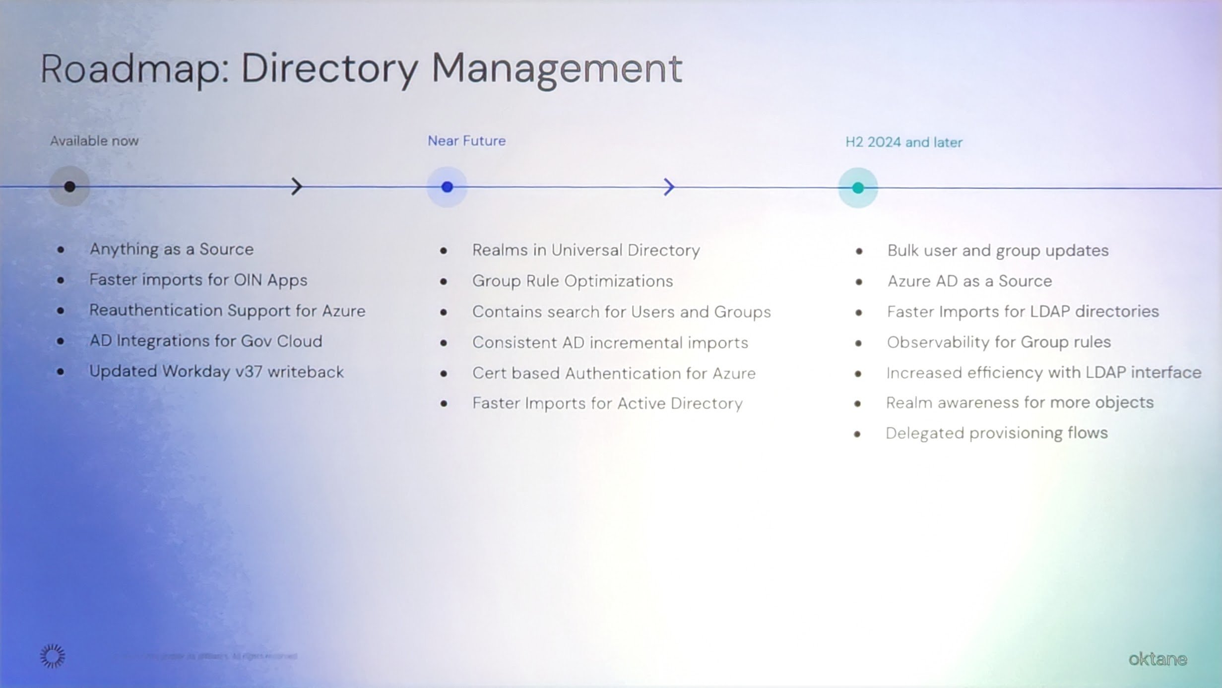 【Oktane23】Workforce Identity Cloud Roadmap(現地?レポート)|Nextmode Blog 【Oktane23】Workforce Identity Cloud Roadmap(現地?レポート)|Nextmode Blog