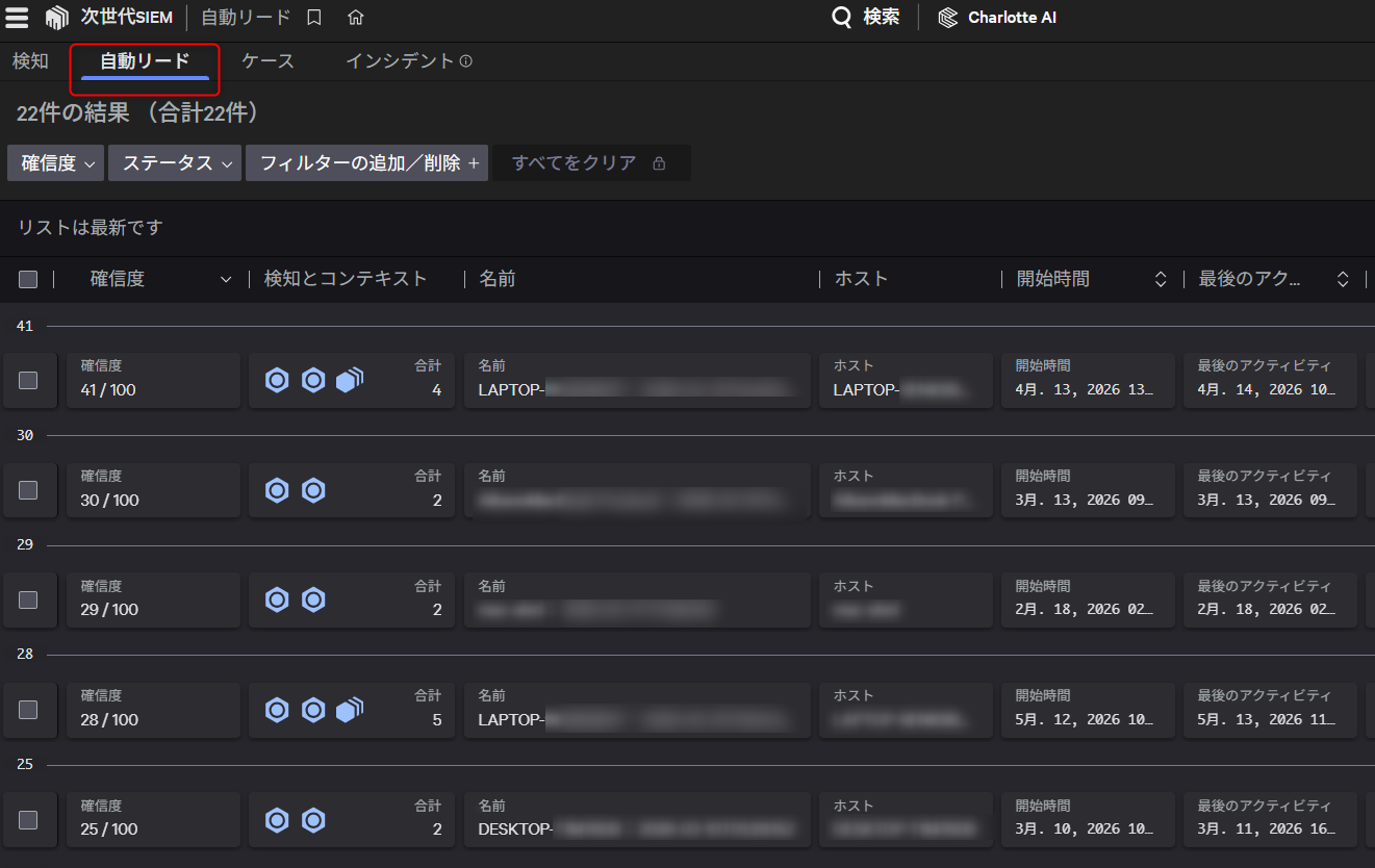 自動リード一覧
