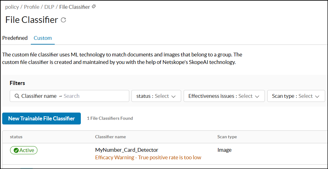 DLP File classifier