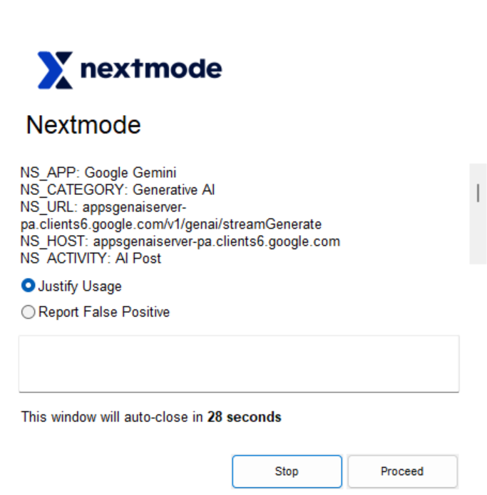 生成AIのDLPに対するユーザーアラート