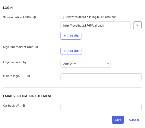連動 OIDC アプリ「Agent SSO」の General Settings で、検証用の Sign-in redirect URI を登録した画面です。