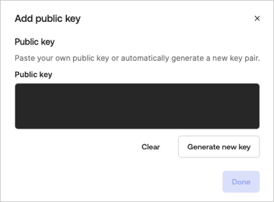 Okta AI Agent の鍵追加画面で Generate new key をクリックして新しい鍵を生成する操作を示す画面