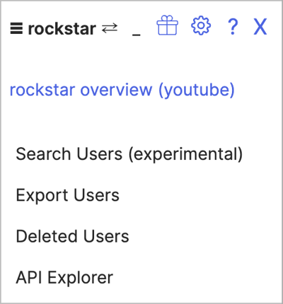 Directory>People画面でのrockstarのメニュー