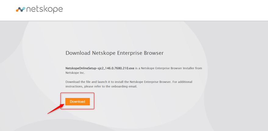 Enterprise Browserダウンロード画面