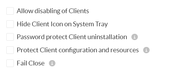 Client ConfigurationのTamperproof